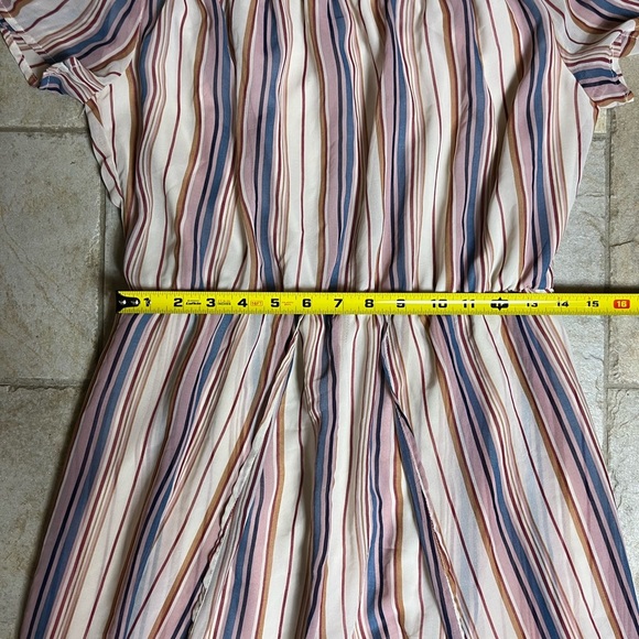 Lily Rose | Striped Off-Shoulder High Low Romper | Size L - Picture 12 of 13